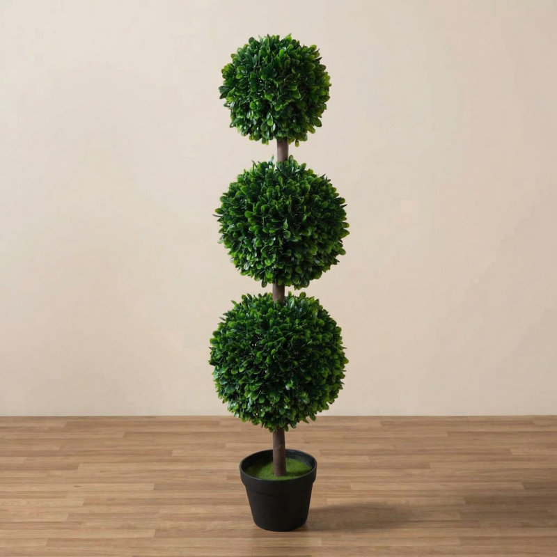 3.4 Ft Artificial Boxwood Topiary Tree for Home and Office