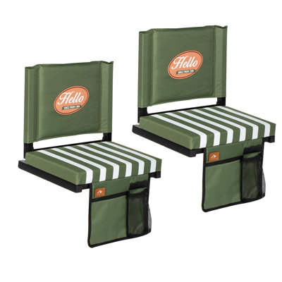 2 Pack Stadium Seats with Back Support, Lightweight Portable Bleacher Chair with Extra Thick Padded Cushion