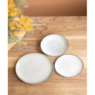 ENSEMBLE DE 3 SALADES ET BOLS EN CÉRAMIQUE GRIS ANTIQUE