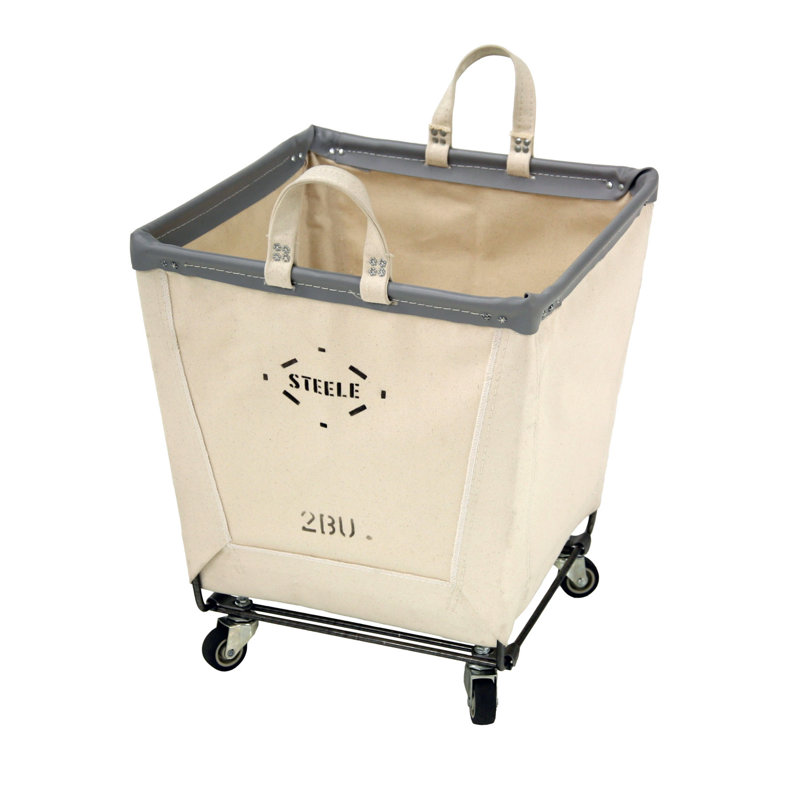 Canvas Rolling Laundry Hamper with Handles