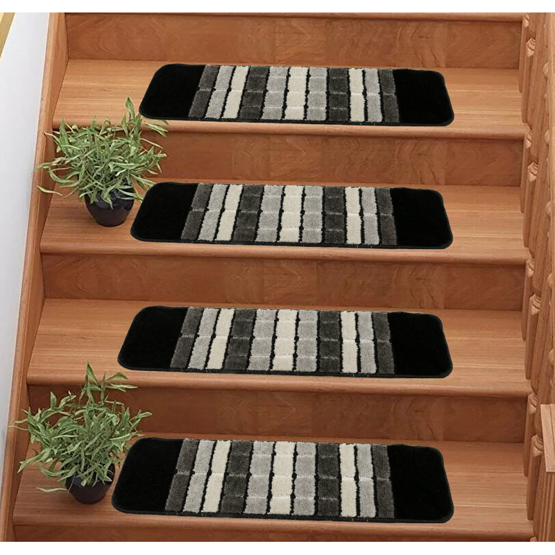 Tapis Rosio antidérapant antidérapant lavable à la machine et velours doux, Black/White, 13
