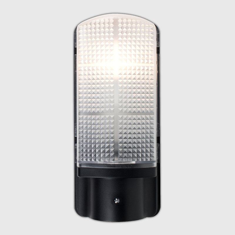 Lightsey Black 28cm H Outdoor Bulkhead Light with Dusk to Dawn, 3000