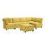 Canapé modulaire en U, 6, coussin durable, siège en tissu velours côtelé jaune-121361750