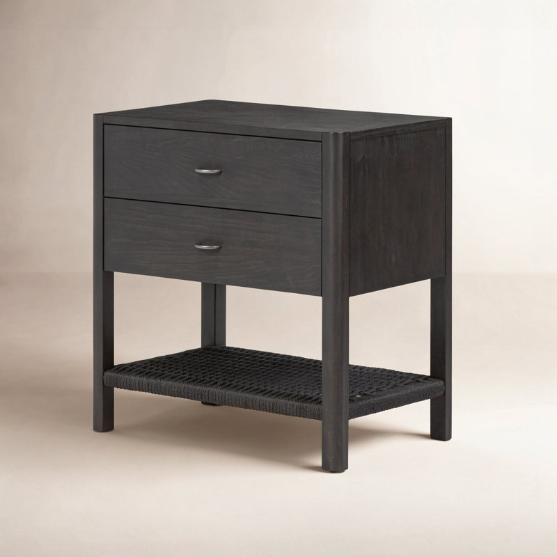 Zuma Nightstand - Dune/Gunmetal/Natural, Smoked Black Ash