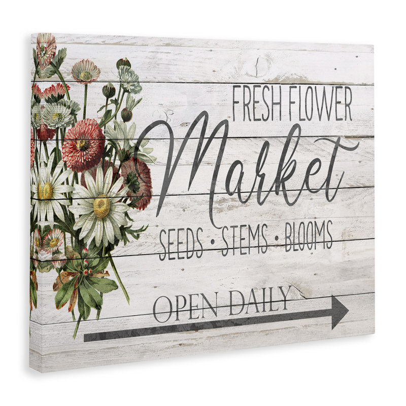 «Fresh Flower Market» par Ann Bailey - reproduction d'art textuel, H 24 po x l 30 po