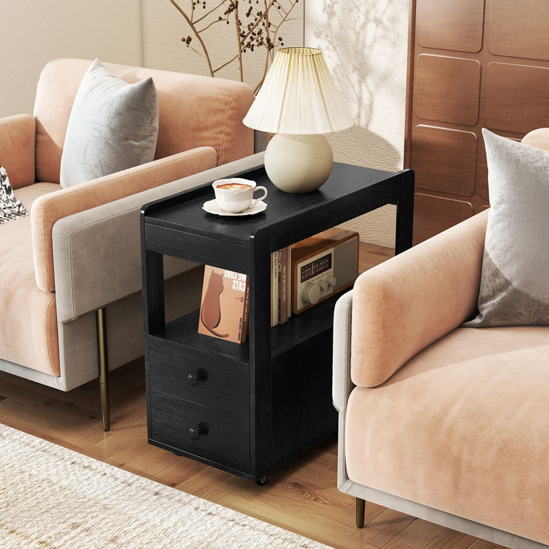 30cm W Manufactured Wood Bedside Table