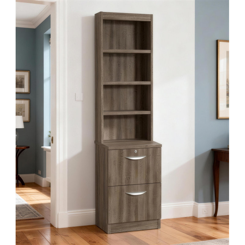 Cosmo 48cm Wide 2 -Drawer File Cabinet, Grey Nebraska