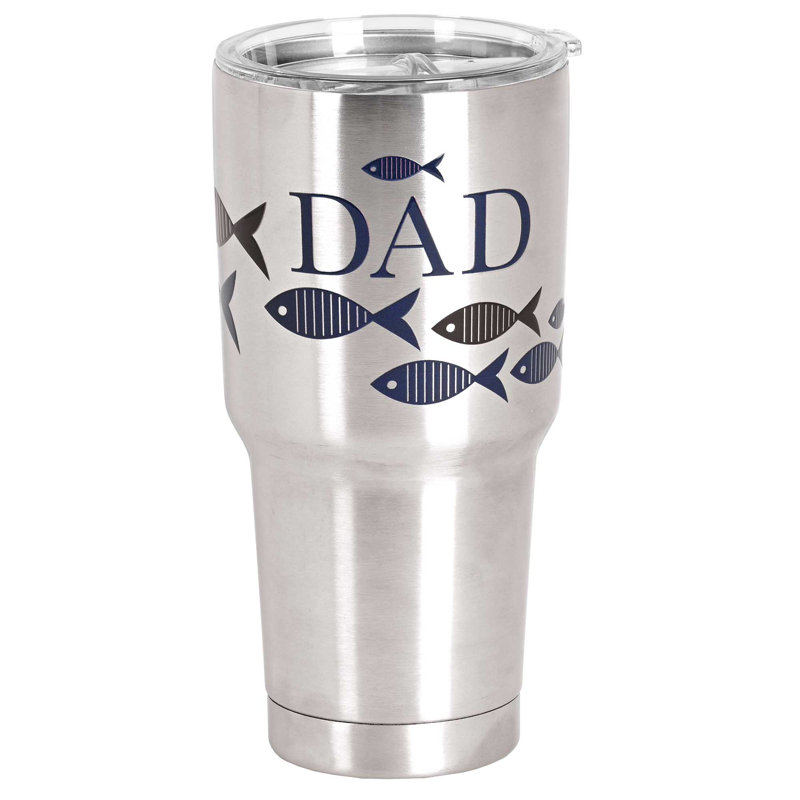 Tumbler Silver Fish Dad 30 Oz