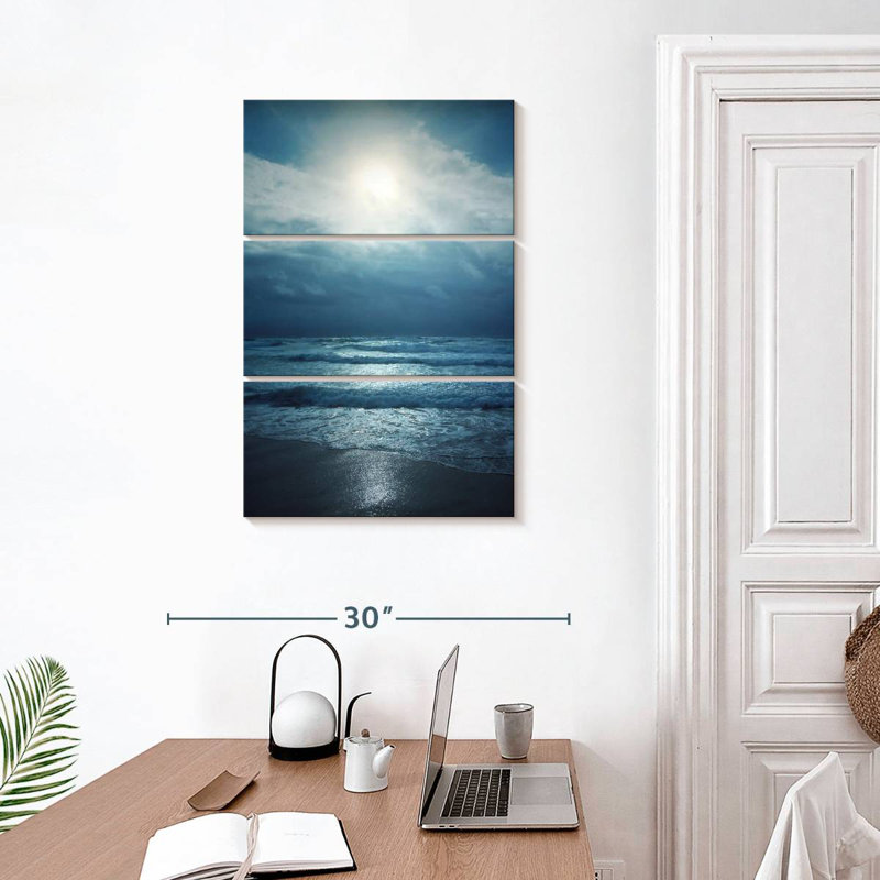 Gillard au clair de lune, océan Atlantique, H 32 po x l 20 po