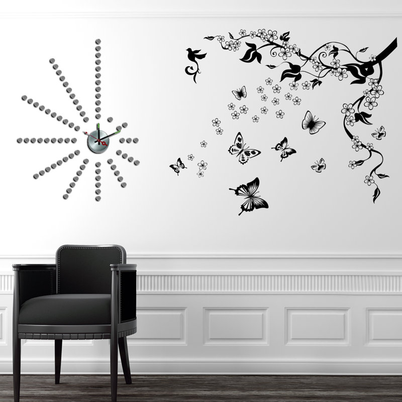Butterfly Vine Dots Floral Wall Sticker