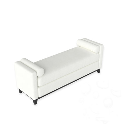 Banc rembourré avec pieds et coussin