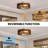 20" Flush Mount Ceiling Fan with Light, Caged Wooden Ceiling Fan with Quiet DC Motor and Remote Control
