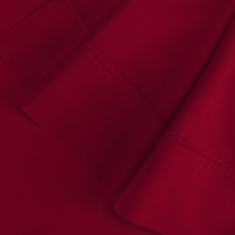 Luxor Treasures 400 Thread Count Egyptian Cotton Blend Pillowcase, Standard, Burgundy