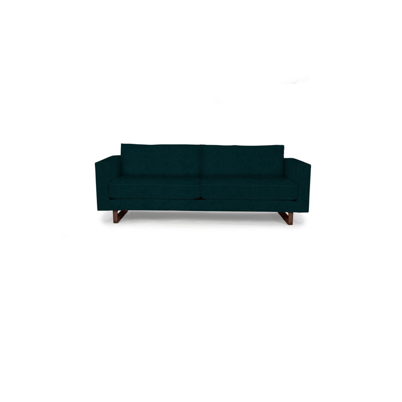 Avalon Sofa, Walnut, Peacock Polyester