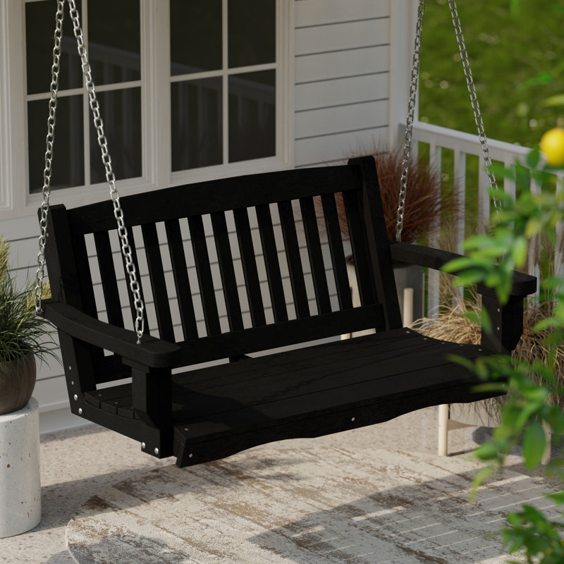 2 Person Porch Swing, Black