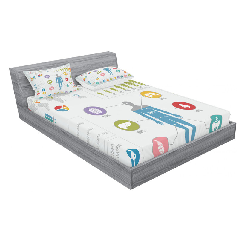Microfiber Sheet Set, Queen Sheet Set + Fitted Sheet + 2 Pillowcases