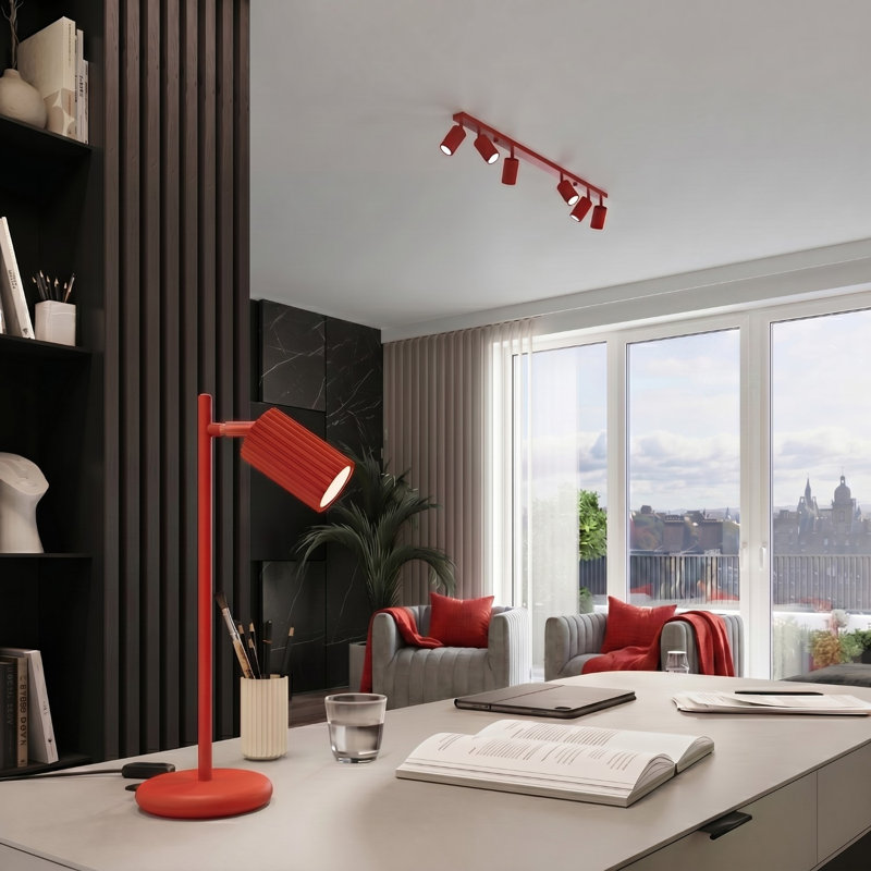 Karbon Aluminium Flush Mount, Red