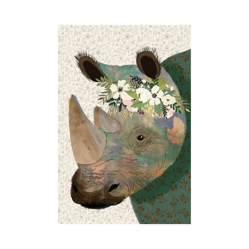 Rhino by Mia Charro - Wrapped Canvas Gallery-Wrapped Canvas Giclée, 101.6 cm H x 66.04 cm W x 1.91 cm D