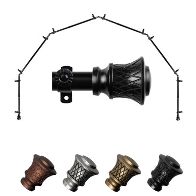Steel Adjustable Bay Window Single Curtain Rod