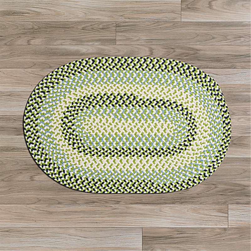 Tapis tressé vert/brun clair Carousel, Rectangle 3 pi x 5 pi