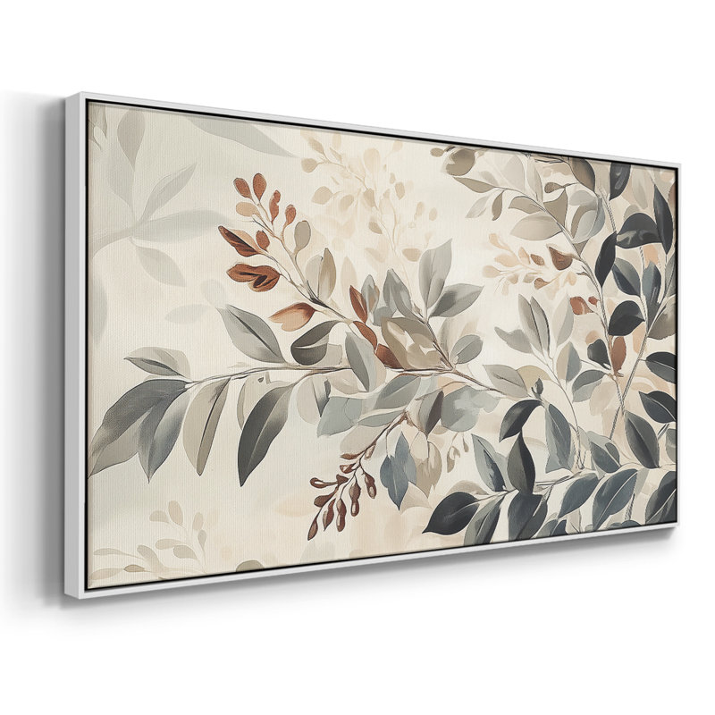 Botanical Series-CCL XXVI - Toile tendue avec châssis encadré - Prêt à être accroché, H 17 po x l 33 po, Blanc