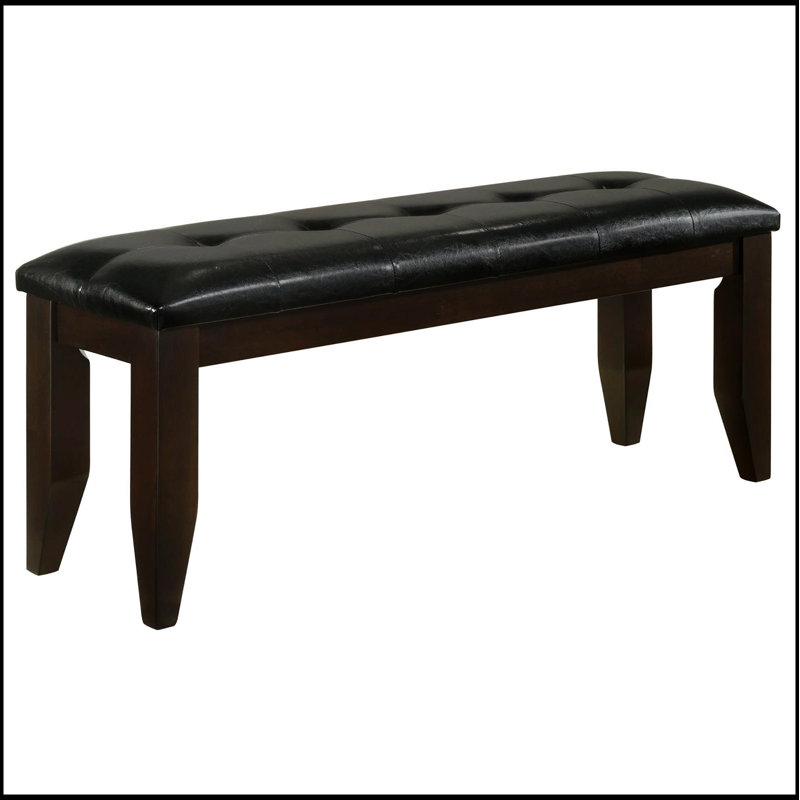 Banc rembourré cappuccino et noir, sièges confortables et élégants pour les cuisines modernes et les salles à manger élégantes.