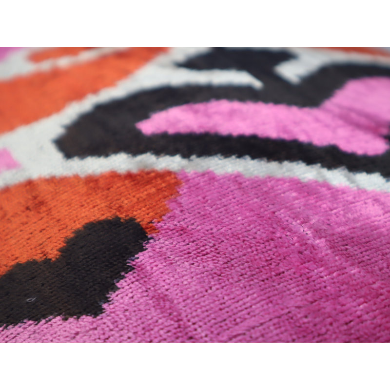 Velvet Rectangular Pillow Cover & Insert, Orange Geometric Shapes