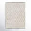 Tapis ivoire en laine tissé à plat à la main Esty-163502926