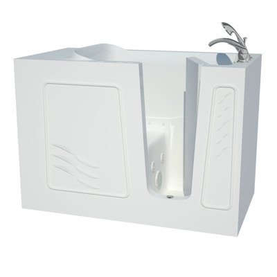 Captains Series 53'' x 30'' Walk-in Fiberglass Bathtub with Faucet