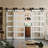 Modern Frosted Glass Design - 5 Lite Glass Manufacture Wood Sliding Bypass Barn Door With Hardware-109011704