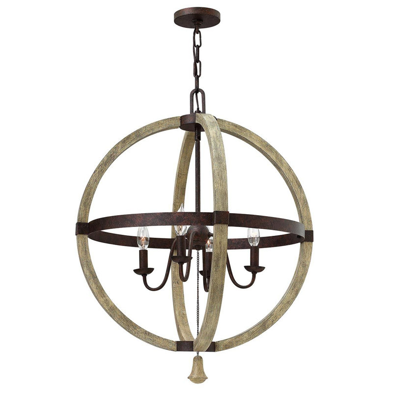 Beloit 4 - Light Iron Rust Sphere Pendant