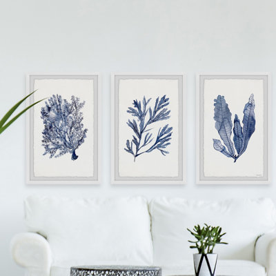 Seaweed Under Water V Watercolor Painting Print with Hand-Cut Deckled Edges