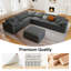 Canapé modulaire en coin surdimensionné 125 pièces avec grand repose-pieds 125 po en chenille 125 po avec repose-pieds amovible-1138941274
