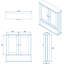 560 mm W 580 mm H Surface Framed Mirrored Bathroom Cabinets with Mirror and 1 Adjustable Shelves