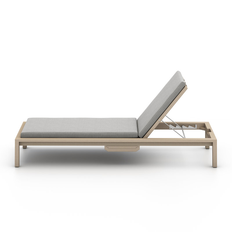 Sonoma Outdoor Teak Chaise Lounge, Faye Sand, Washed Brown