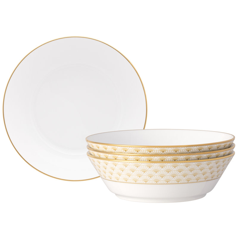 Ensemble de 4 bols à soupe Noritake Trocadero Gold, 7,5 po, 12 oz
