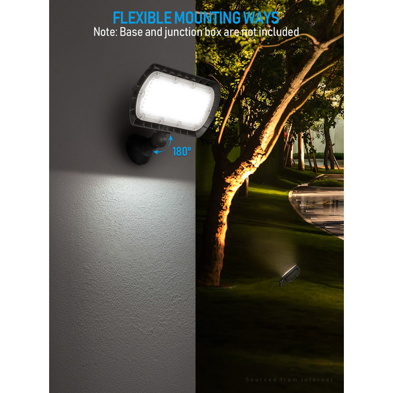 3cct Led Flood Light With Knuckle, 0-10v Dimmable, 5000k/4000k/3000k Selectable, 120-277v, Ip65