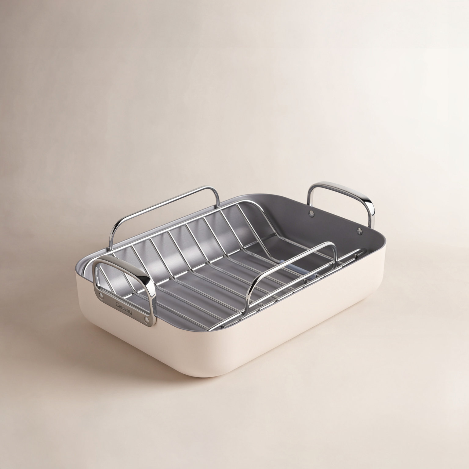 Caraway Nonstick Roasting Pan with Rack, Cream