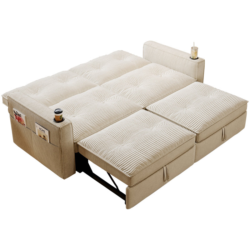 Canapé-lit convertible pour les salons, les chambres à coucher, les appartements et les petits espaces, Blanc