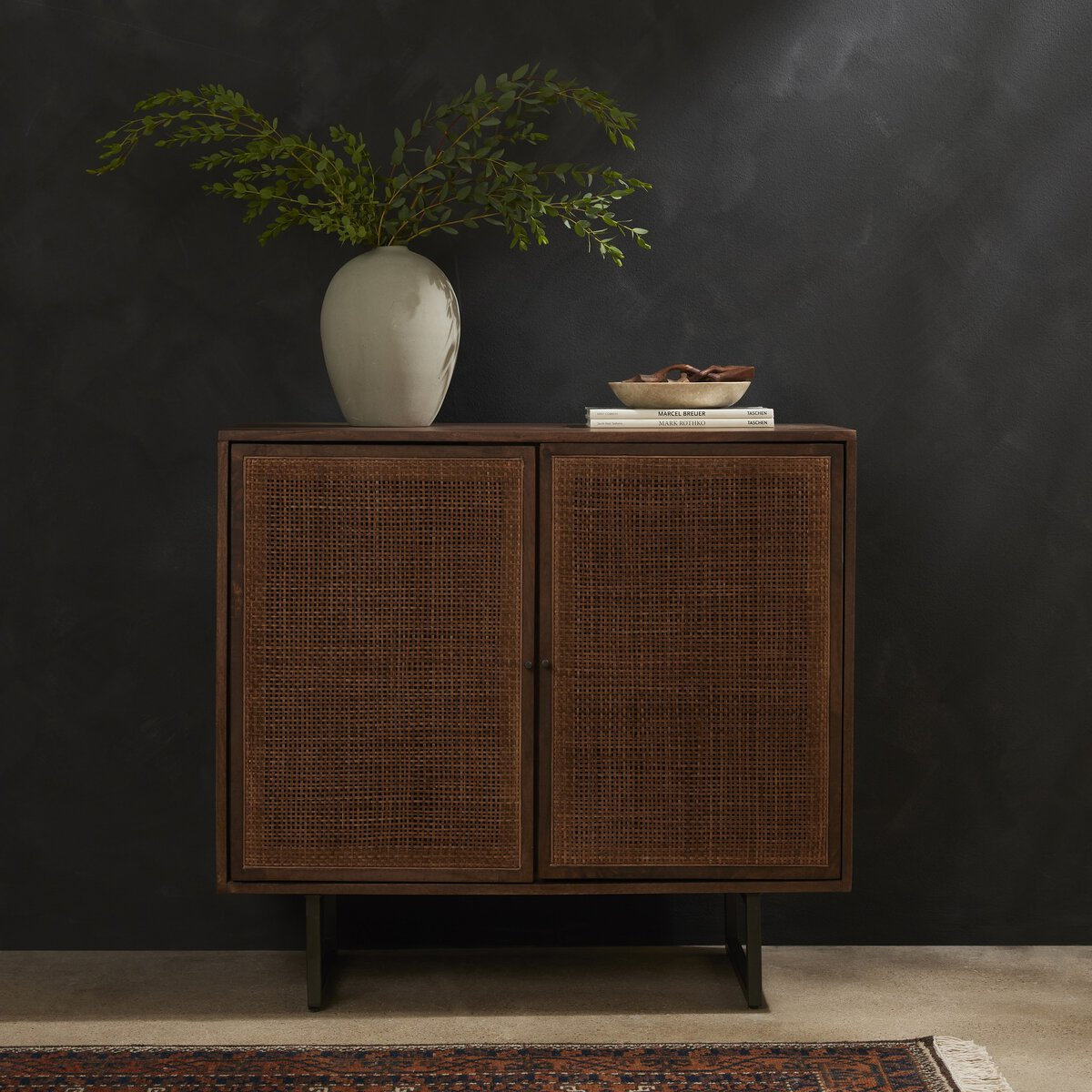 Jensi Solid Wood Storage Cabinet, Brown