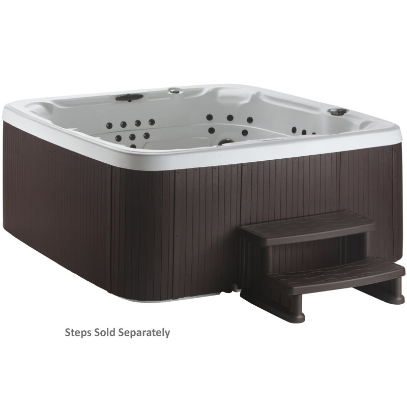 Lifesmart 7-Person Square Spa with Waterfall and LED Lights
