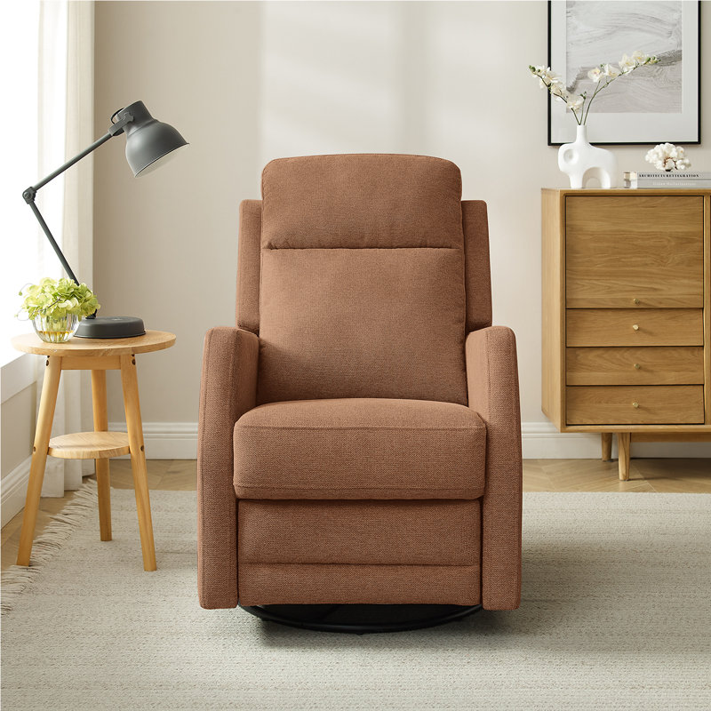 Stralka Upholstered Swivel Recliner, Caramel