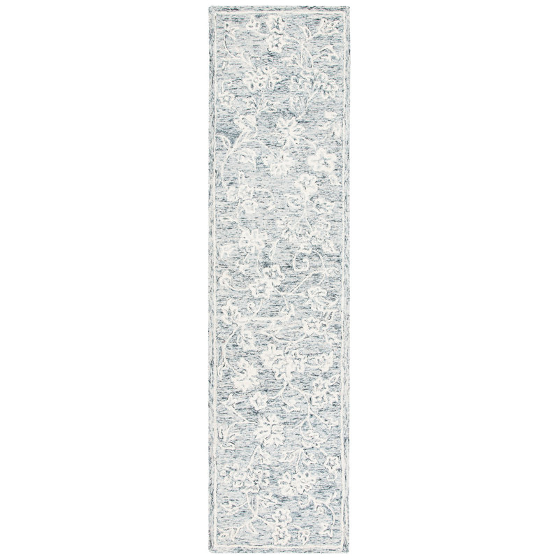 Conaway Hand Tufted Wool Floral Rug, Runner 2'3" x 9'
