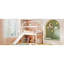 Lit mezzanine simple avec glissade, lit maison avec glissade, blanc-682792576