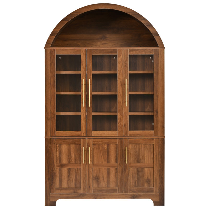 Armoire de rangement de 73 po de hauteur avec garde-manger arqué, Brown