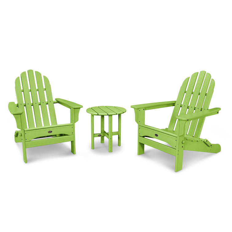 Cape Cod Folding Adirondack Set with Side Table