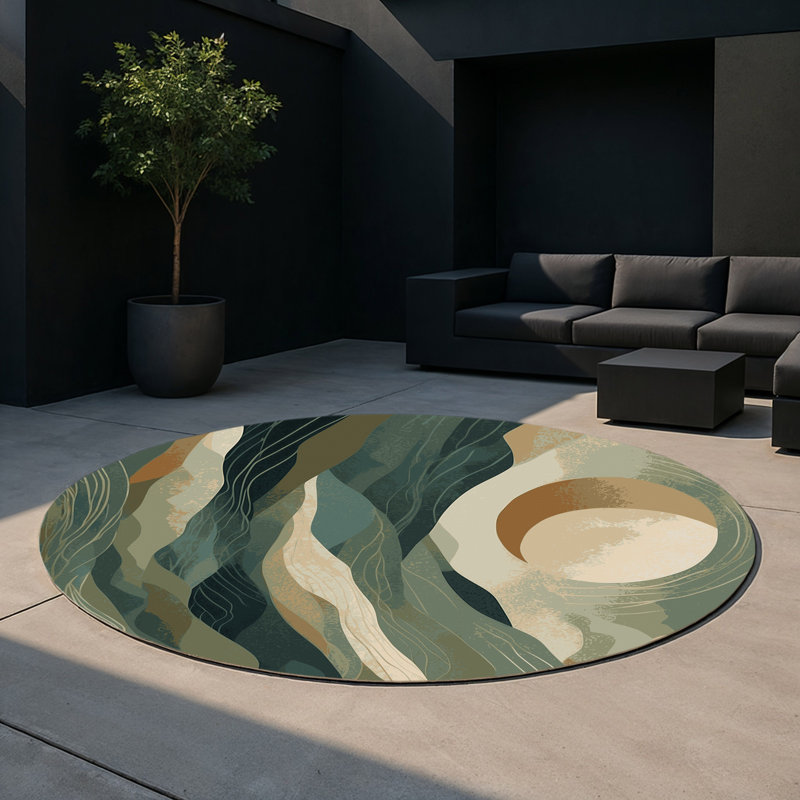Tapis intérieur et extérieur Astral Maze, Rond 5 pi