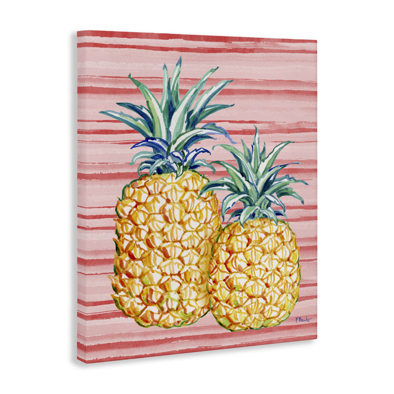 Toile ananas brossé tropical, design par Paul Brent, H 20 po x l 16 po