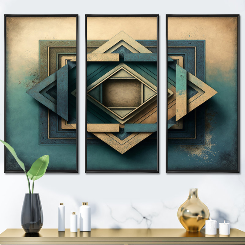 «Perfect imperfections», impression sur toile - 3 pièces, Cadre flottant noir, H 28 po x l 36 po x P 1 po