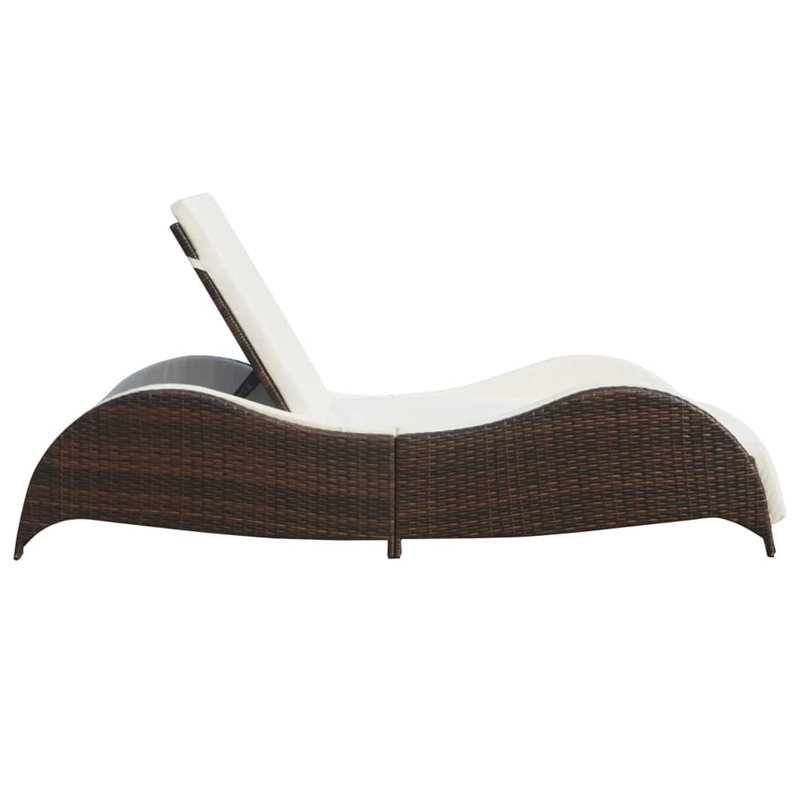 Vinton 80" Long Single chaise with Cushions, Brown